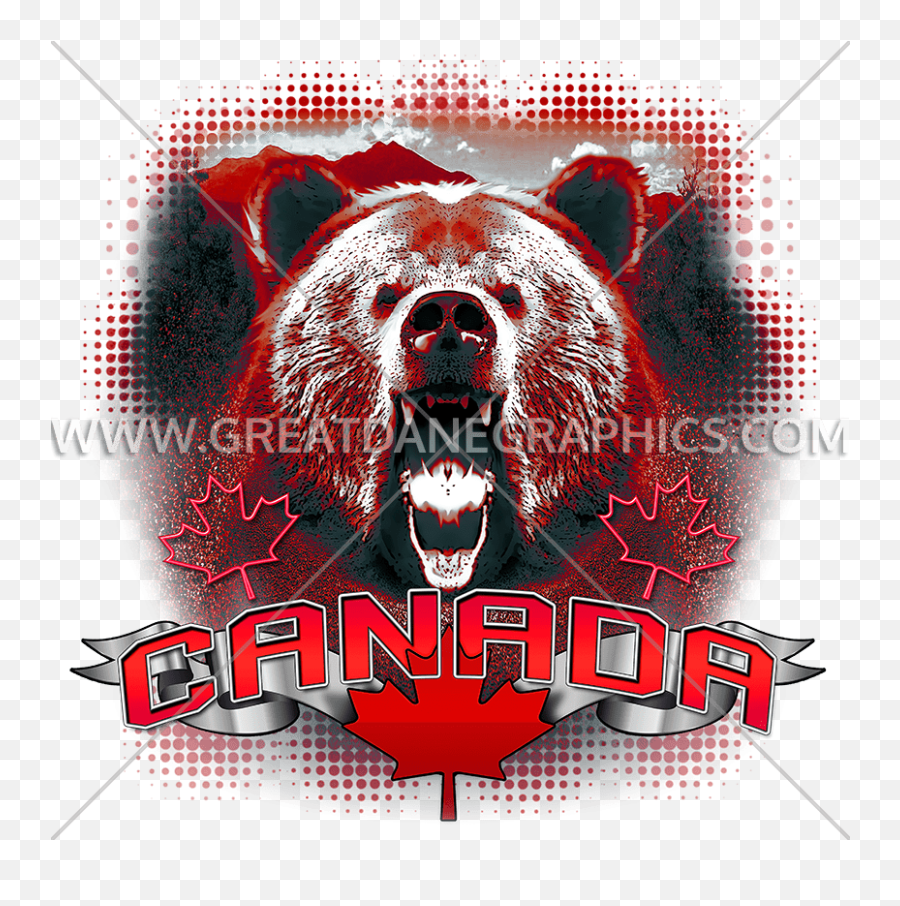 Canadian Bear Production Ready Artwork For T - Shirt Printing Emoji,California Bear Png
