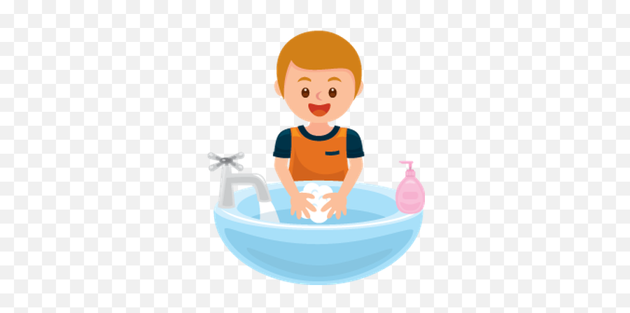 Get Away Bacteria - Kids Washing Hands Clipart Png Emoji,Bacteria Clipart