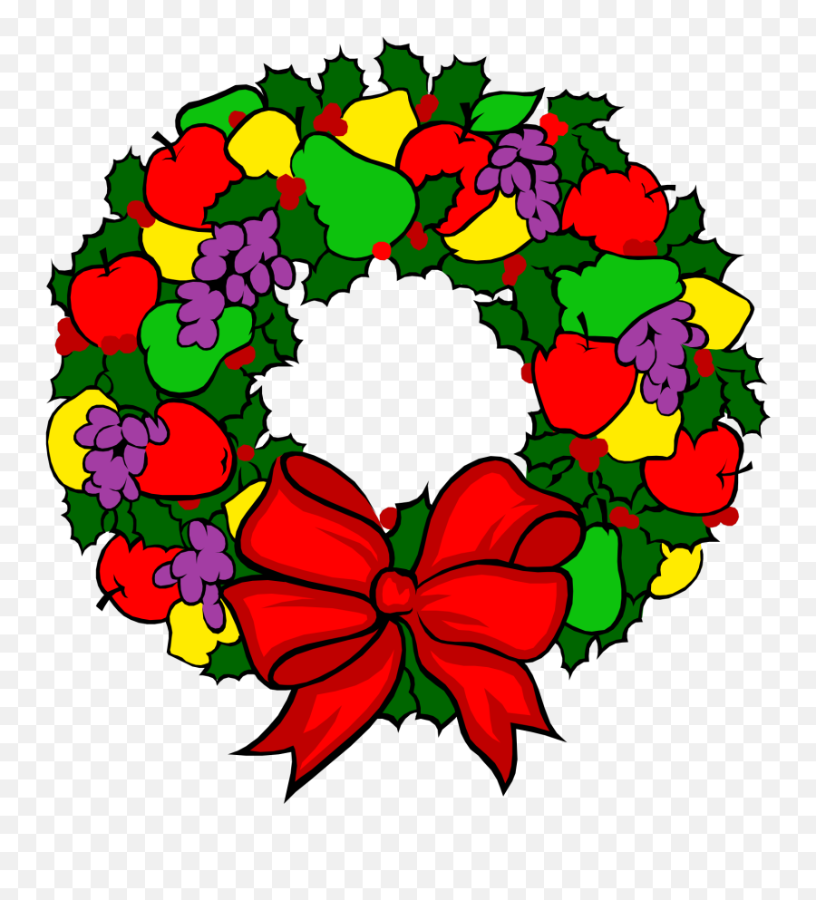 Onlinelabels Clip Art - Holiday Fruit Wreath Emoji,Holiday Wreath Clipart