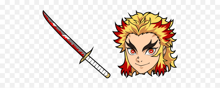 Demon Slayer Kyojuro Rengoku Cursor - Kimetsu No Yaiba Cursor Emoji,Demon Slayer Logo