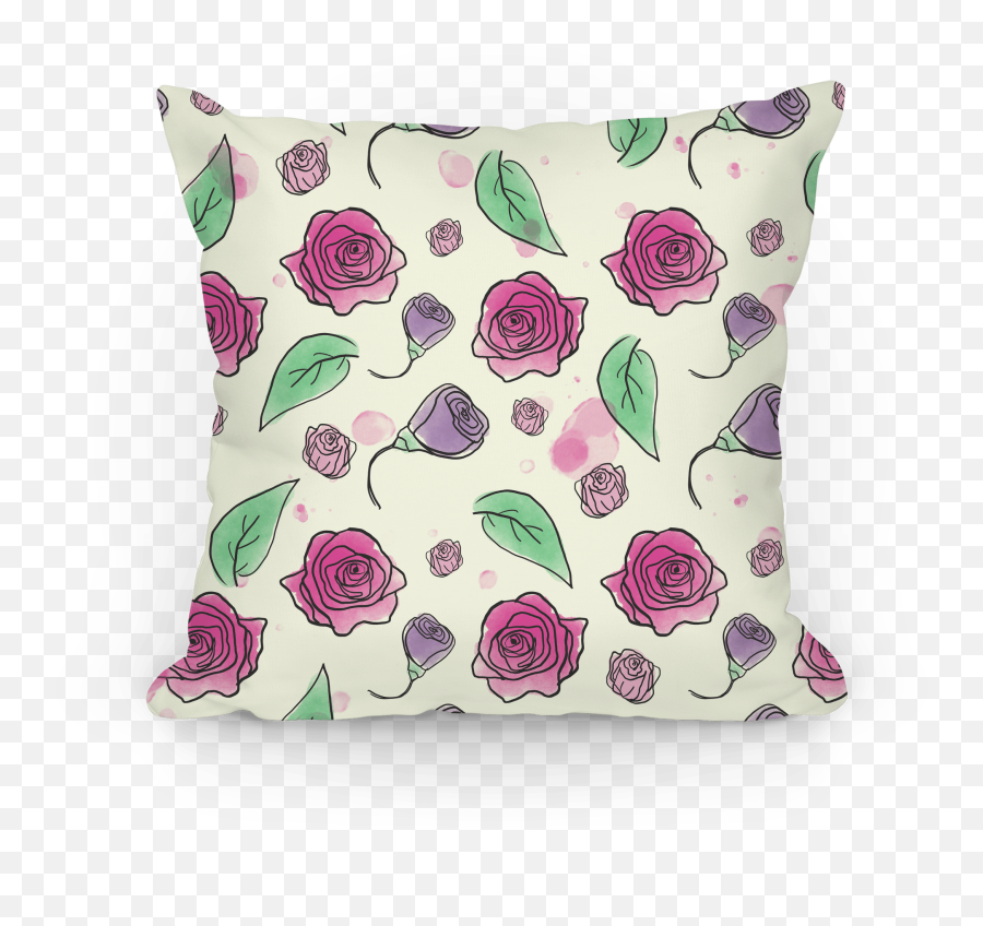 Watercolor Rose Pillows Lookhuman - Decorative Emoji,Watercolor Flower Png