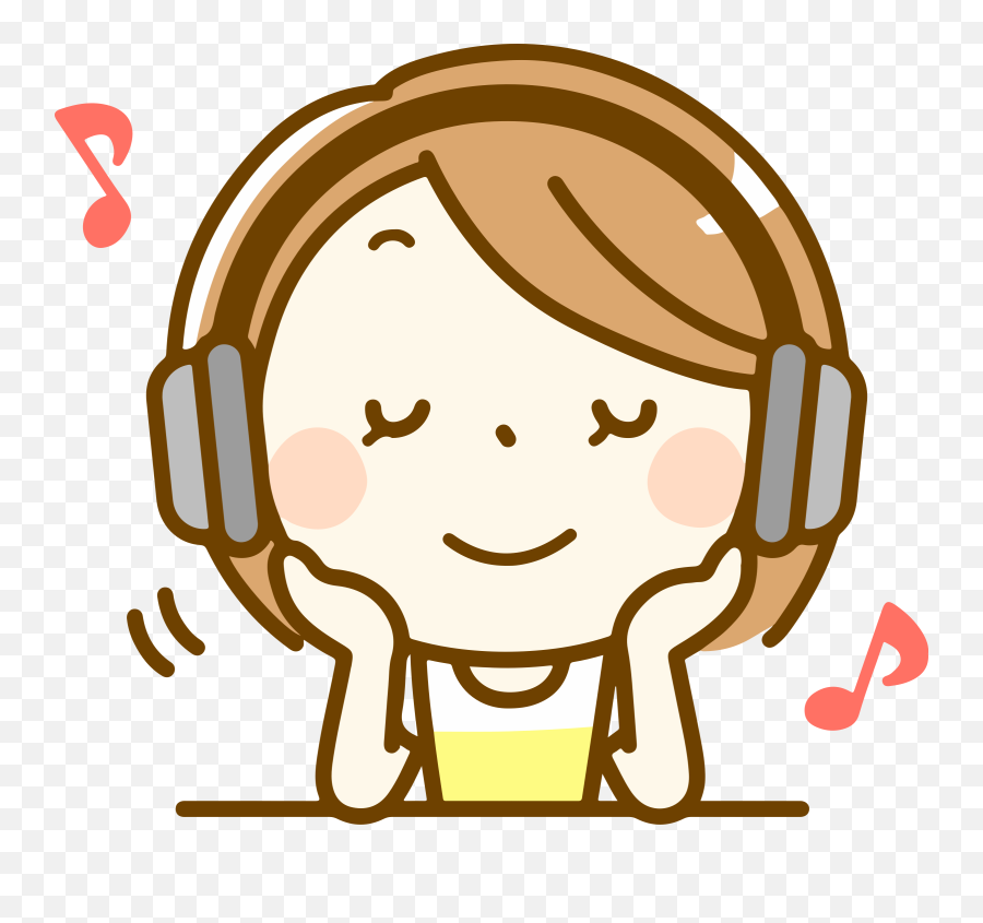 Woman Is Listening To Music With - Listen To Music Vector Png Emoji,Headphones Clipart