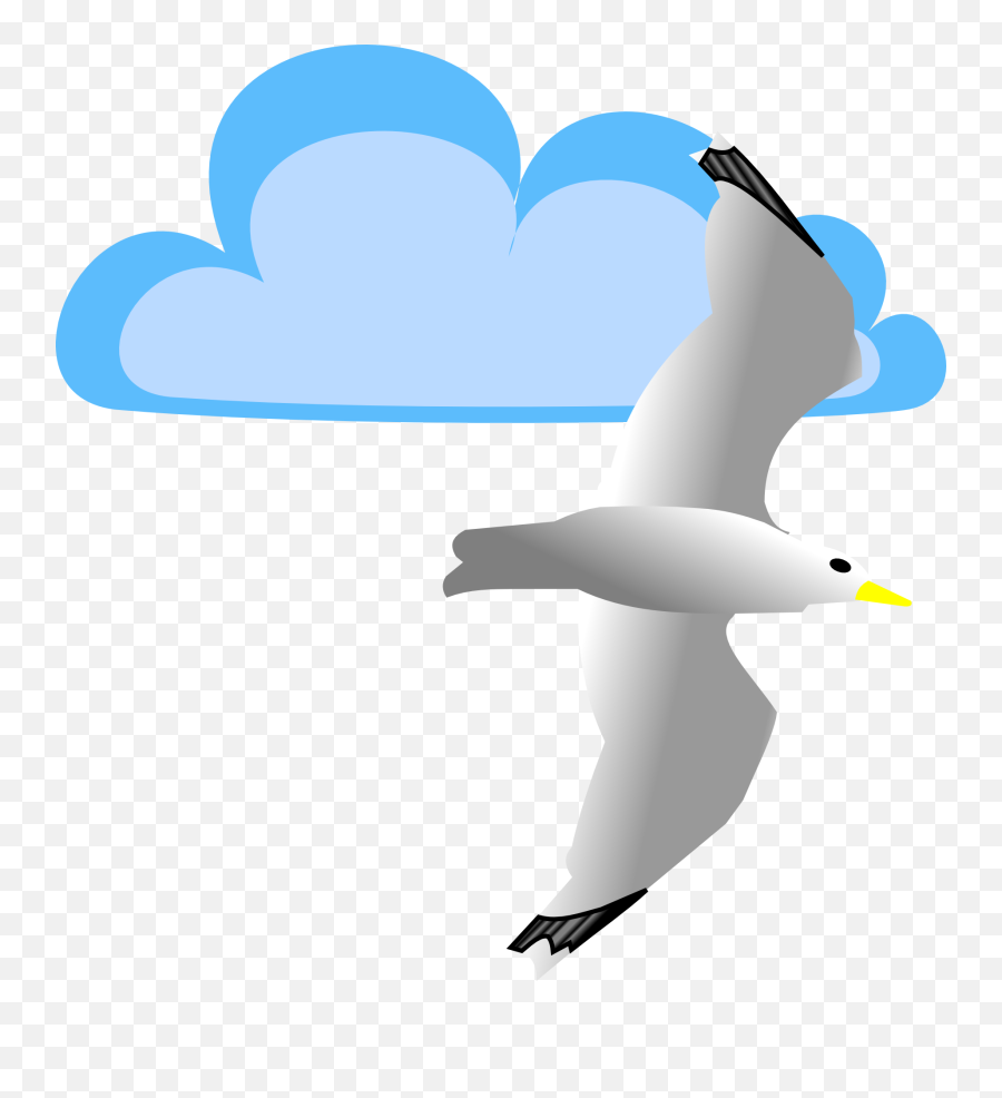 Cloud Clip Art At Vector Clip Art - Poema De La Gaviota Y El Gato Emoji,Seagull Clipart