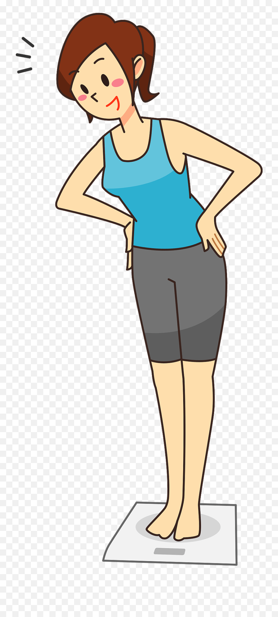 Woman Is Weighing Herself On A Scale Clipart Free Download - Standing Emoji,Scale Clipart
