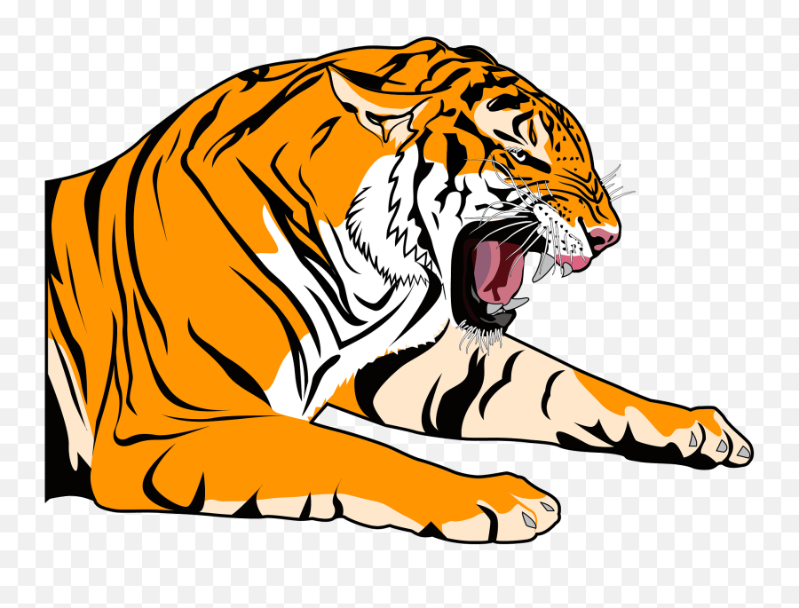 Growling Tiger Clipart Free Download Transparent Png - Tiger Roaring Clipart Emoji,Tiger Clipart