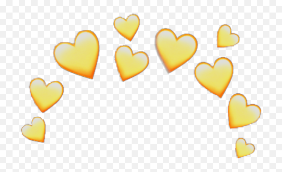 Yellow Crownheart Heart Emojis Sticker By Hi - Corazones Corona De Emojis Png,Transparent Heart Emojis