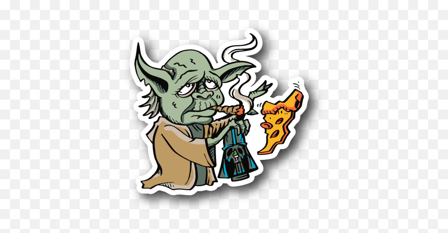 Weed Joint - Marijuana Sticker Cartoon Png Download Yoda Emoji,Weed Joint Png
