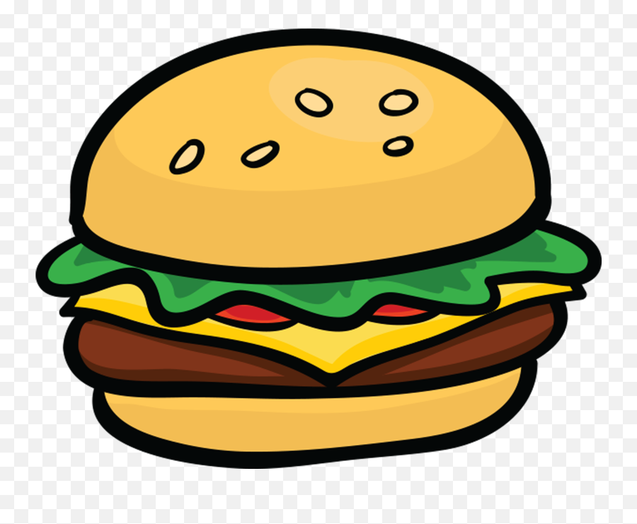 Foods Clipart Sticker - Clip Art Cartoon Hamburger Hamburger Clip Art Emoji,Hamburger Transparent Background