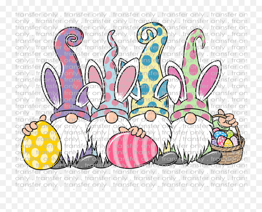 Easter Bunny Gnomes - Waterslide Sublimation Transfers Emoji,Gnomes Clipart