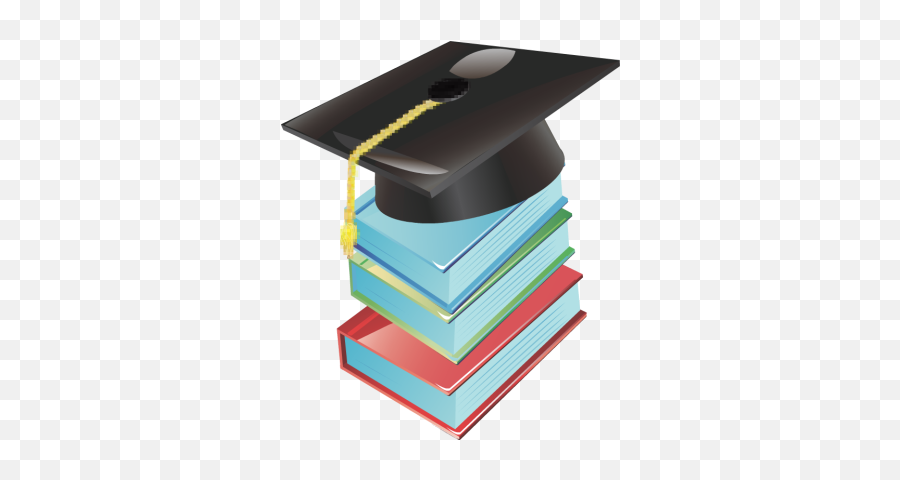 Books With Graduation Hat Clipart Png - Clip Art Emoji,Grad Cap Clipart
