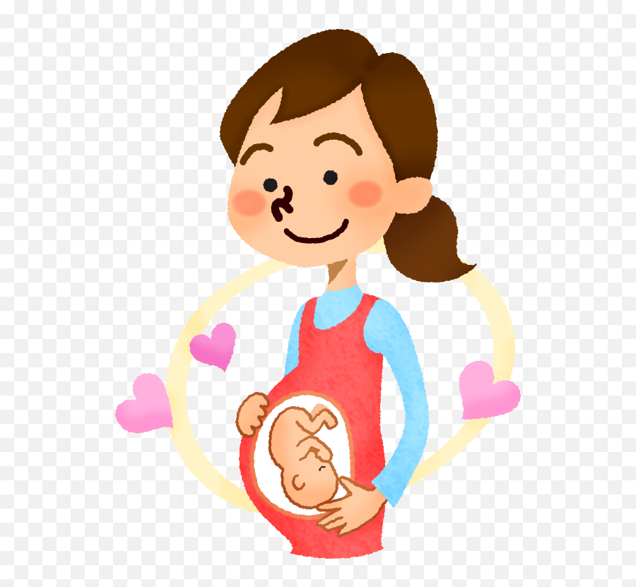 Pregnant Woman With Hearts Free Clipart Illustrations Emoji,Pregnant Lady Clipart