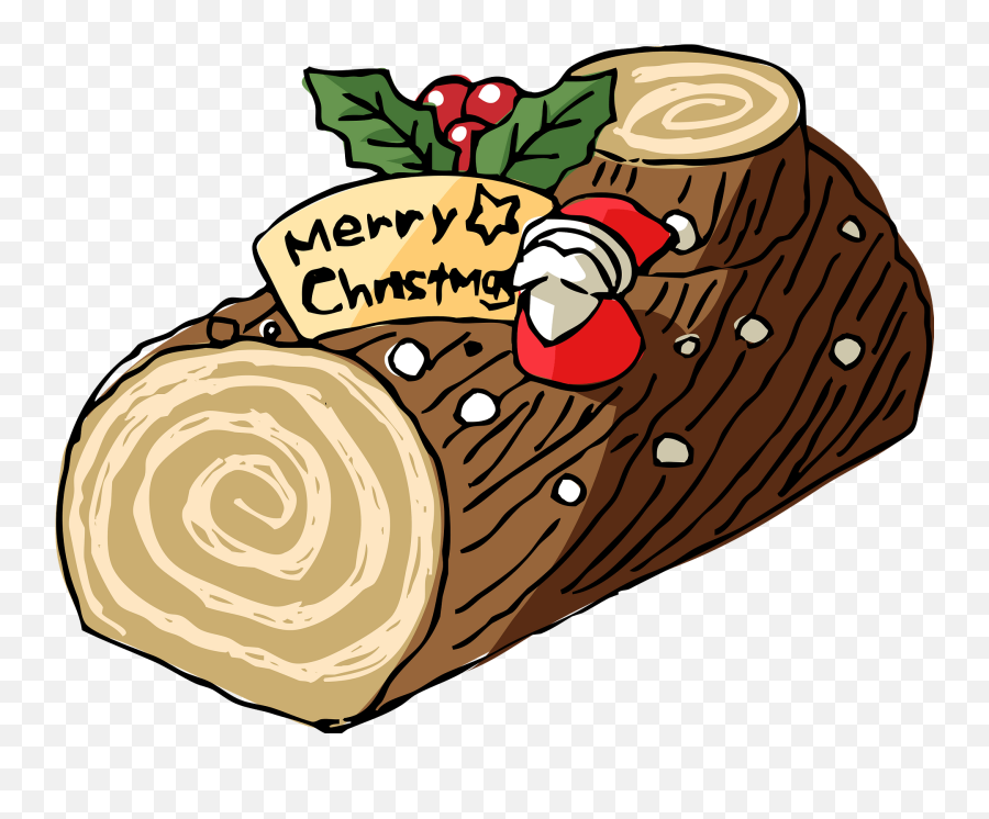 Yule Log Cake Clipart - Christmas Yule Log Clipart Emoji,Log Clipart