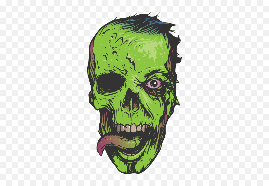 Zombie Face With Tongue Out Sticker - Cartoon Zombie Face Png Emoji,Tongue Clipart