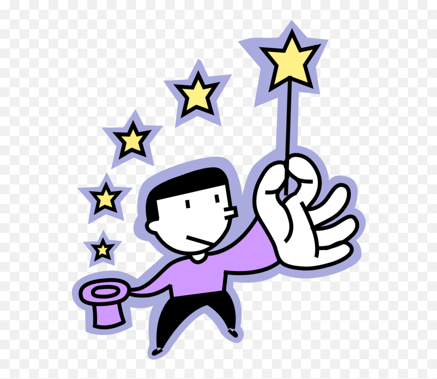 Vector Illustration Of Sorcerer - Happy Emoji,Magic Clipart