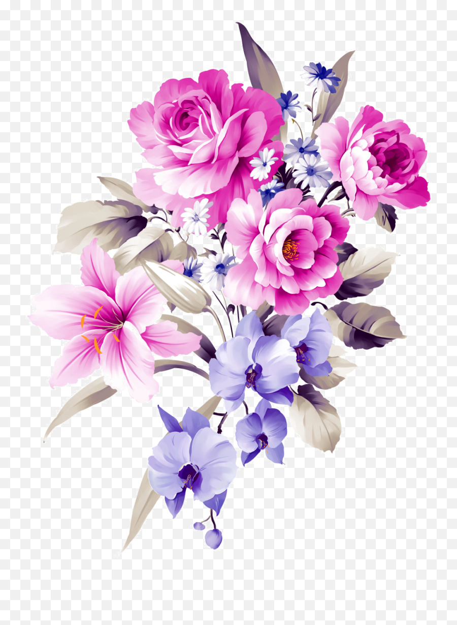 Download Flower Bouquet Shamrock Cut Design Bouquets Floral - Purple Flowers Png Emoji,Flower Bouquet Clipart