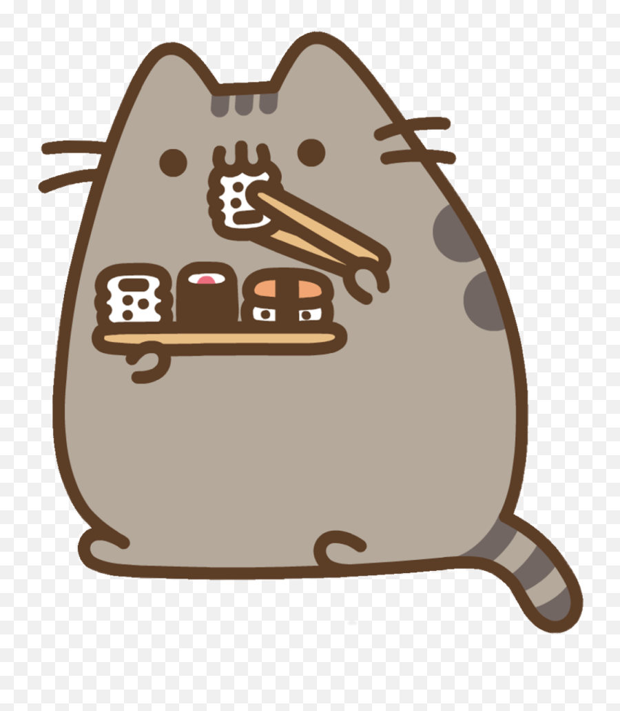 Pusheen Eating Sushi - Pusheen Cat Emoji,Pusheen Transparent Background