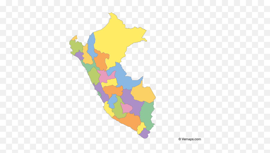 Multicolor Map Of Peru With Regions - Mapa Del Peru Vector Emoji,Peru Flag Png