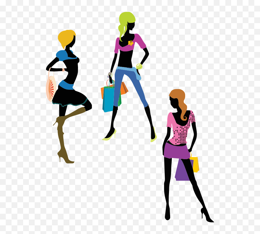 Download How To Set Use Glamour Girls Clipart - Girl Clip Art Fashion Png Emoji,Shopping Clipart