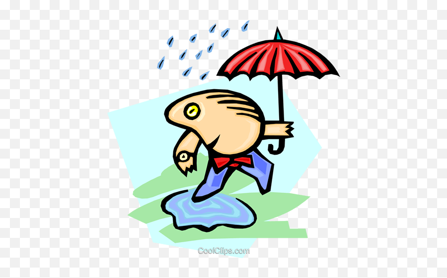 Umbrella Man Walking Through Puddle Emoji,Puddle Clipart