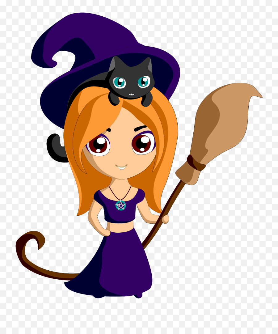 Cute Witch Clipart - Cute Witch Png Transparent Emoji,Witch Clipart
