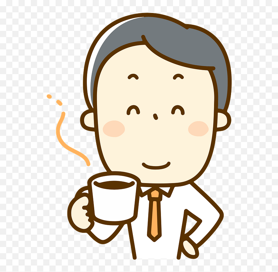 James Businessman Is Drinking Coffee Clipart Free Download Emoji,Free Coffee Clipart