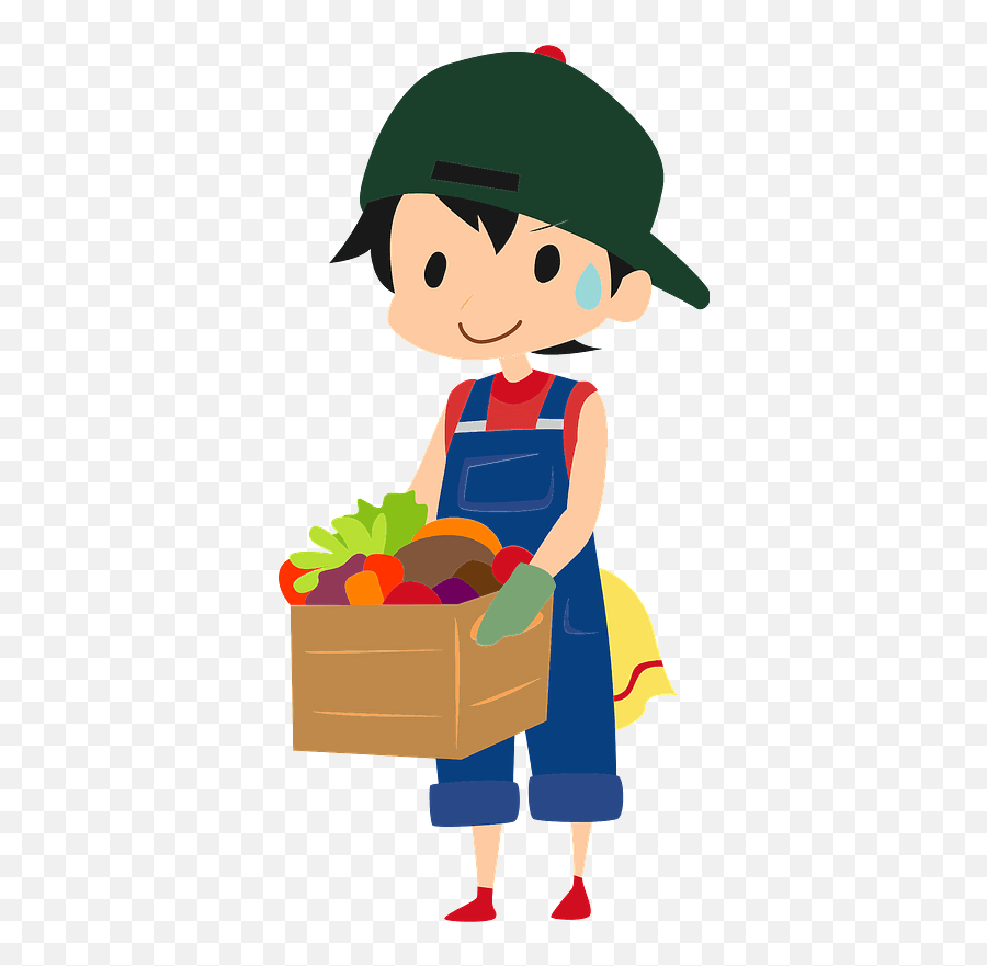 Grocery Store Worker With Vegetable - Green Grocer Clipart Png Emoji,Grocery Store Clipart