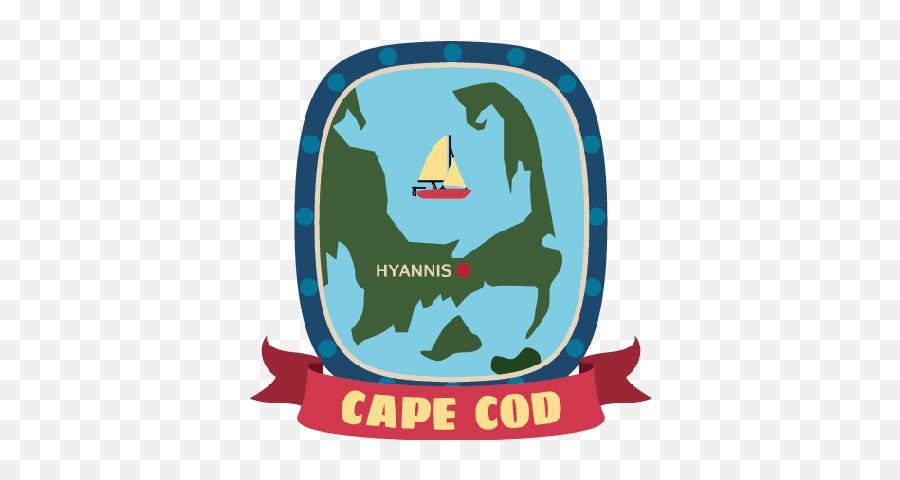Cape Cod Luggage Label - Cape Cod Plymouth Sticker Emoji,Cape Clipart