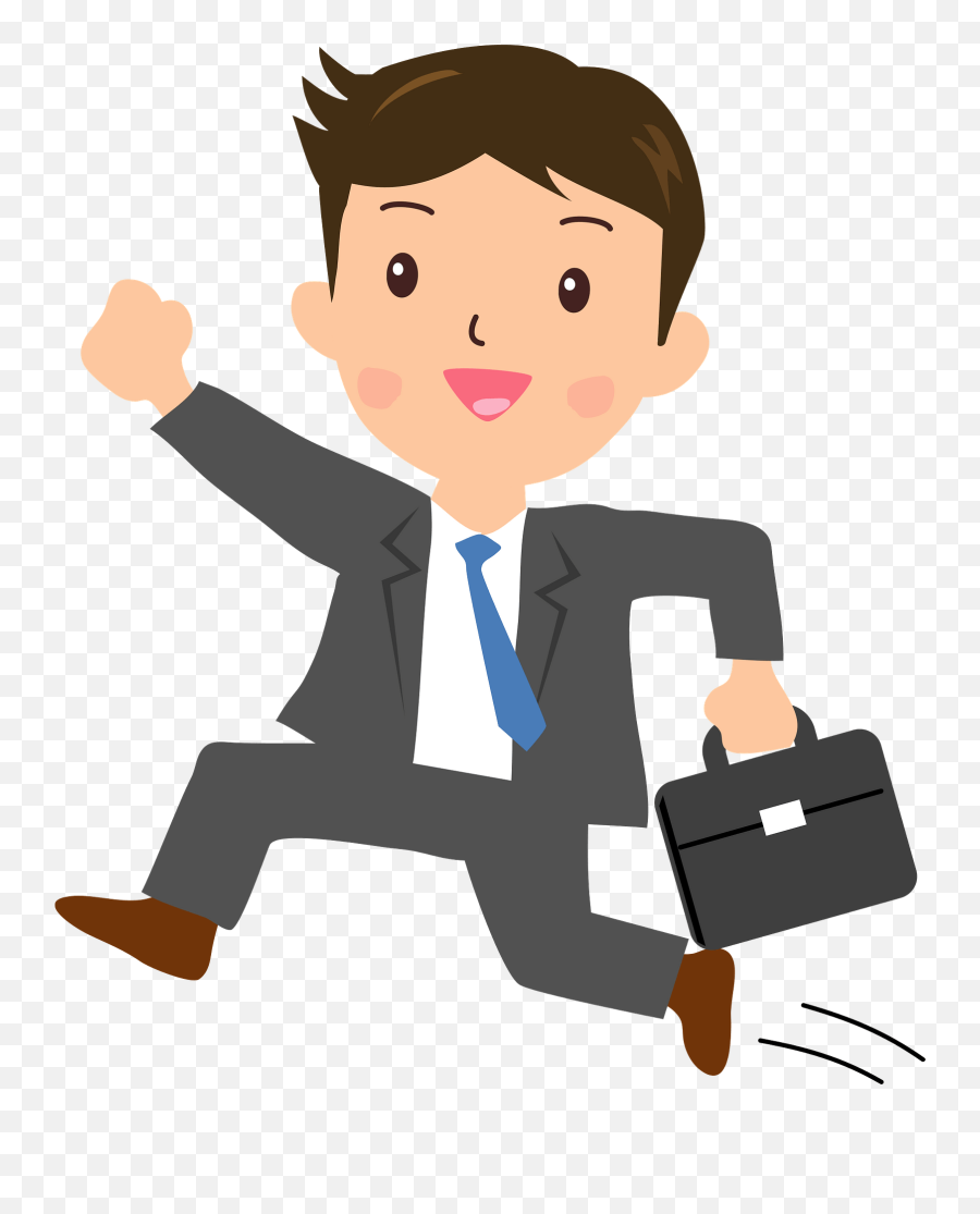 Businessman Is Jumping Clipart - Buisness Man With Bag Png Emoji,Jumping Clipart