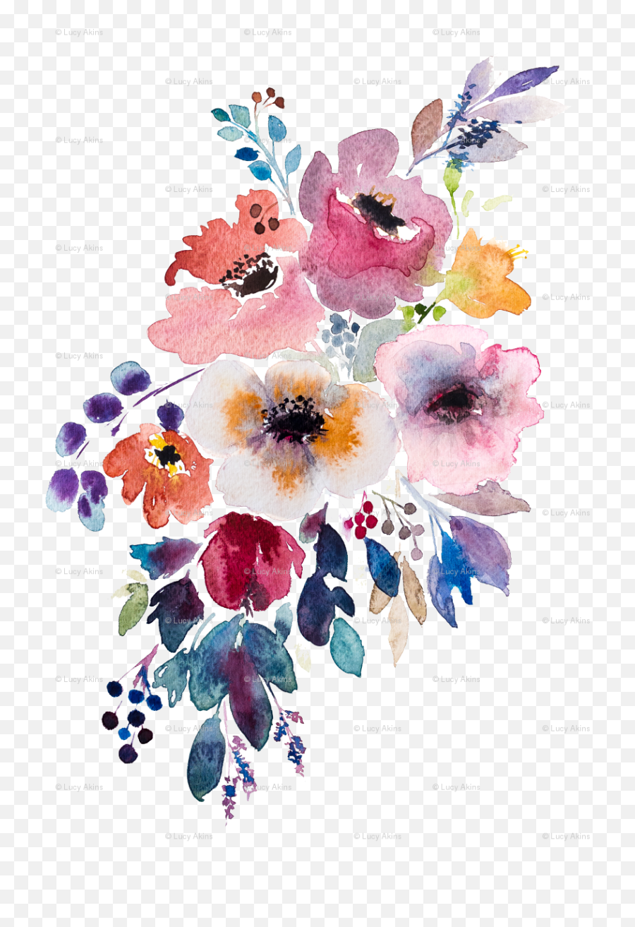 Watercolor Flower Png High - Quality Image Png Arts Watercolor Autumn Flowers Transparent Emoji,Watercolor Flower Png