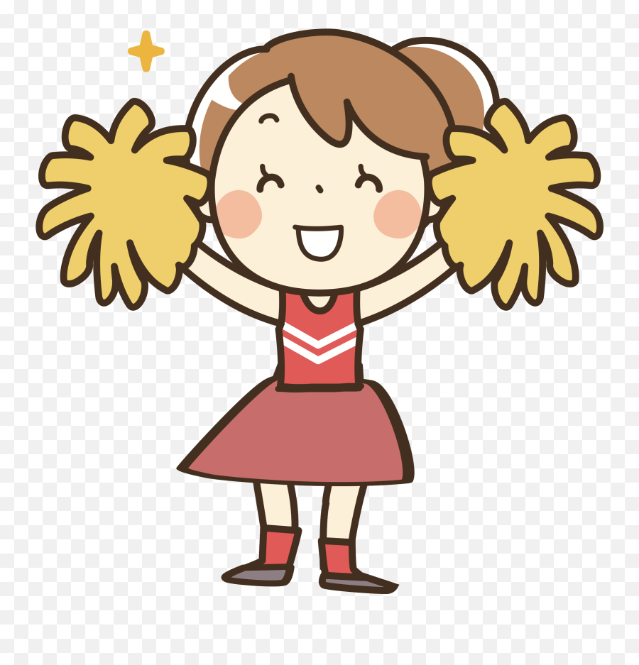 Clothes Clipart Cheerleader - Cartoon Cheerleader Png Emoji,Cheerleader Clipart