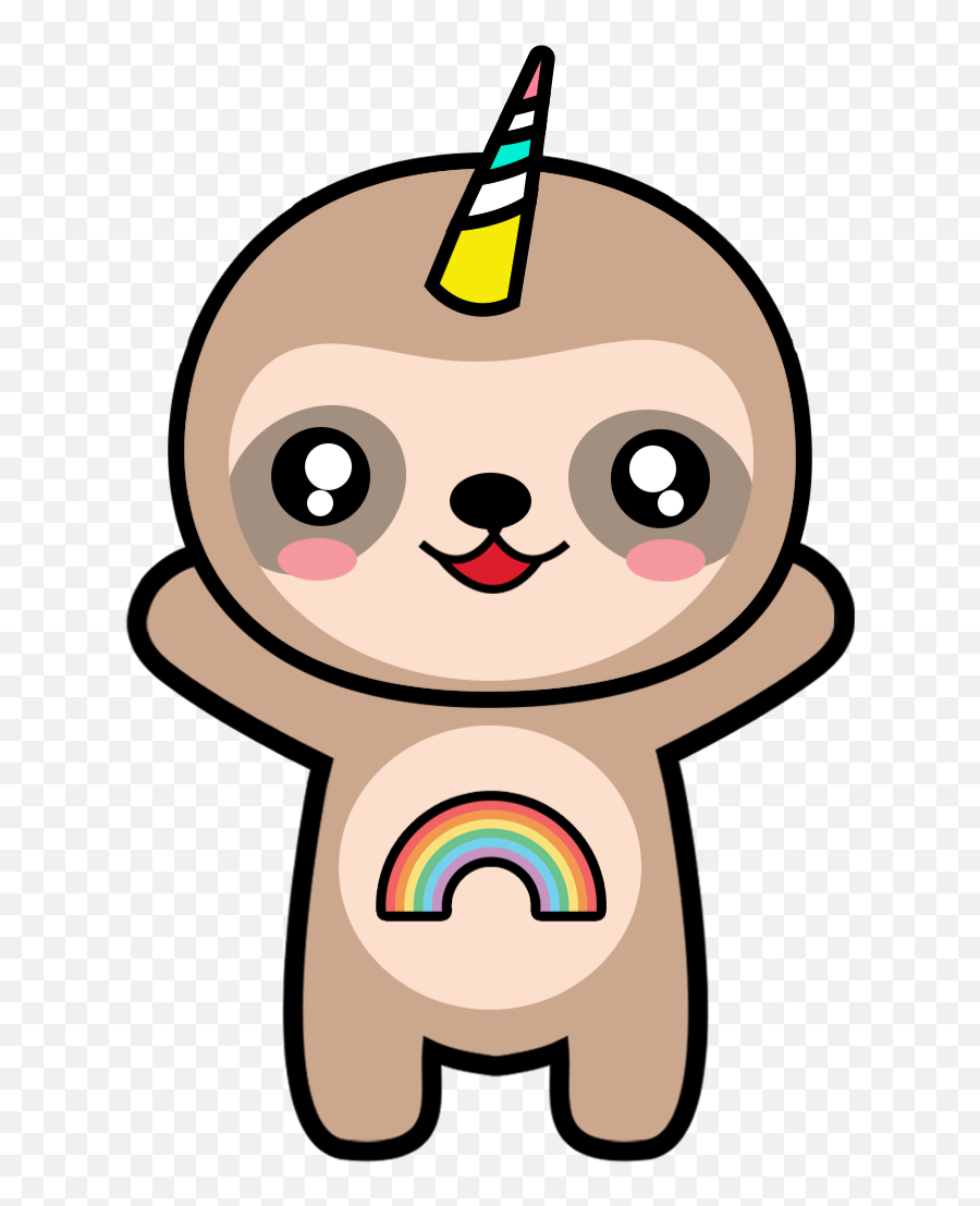 Cute Animal Drawings Kawaii - Unicorn Cute Kawaii Animals Emoji,Sloth Clipart