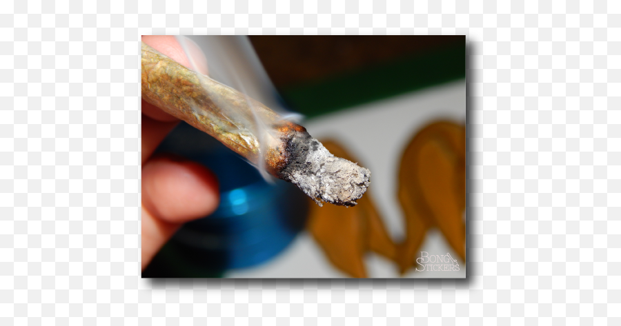 Smoking Lit Weed Joint - Marijuana Sticker Cigarette Emoji,Weed Joint Png