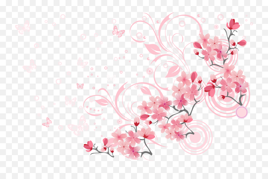 Beautiful Blossom Cherry Euclidean Vector Blossoms - Cherry Clipart Free Cherry Blossom Emoji,Cherry Blossom Png