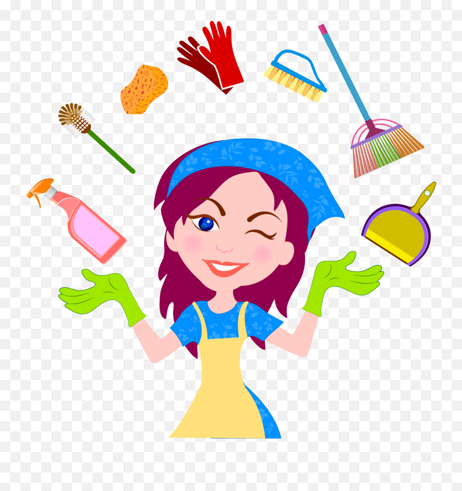 Cleaning Clipart Happy Cleaning Happy - Housekeeping Cleaning Lady Clipart Emoji,Cleaning Clipart