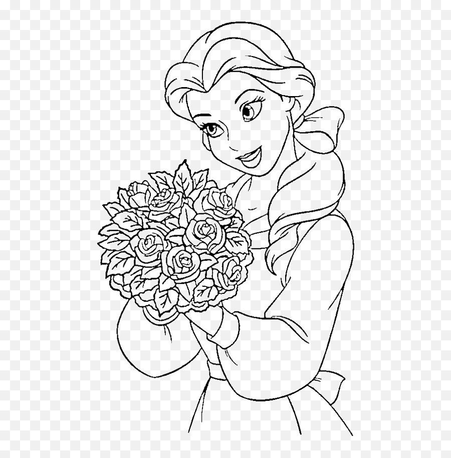 Disney Princess Belle Coloring Pages - Belle Coloring Pages Emoji,Belle Png