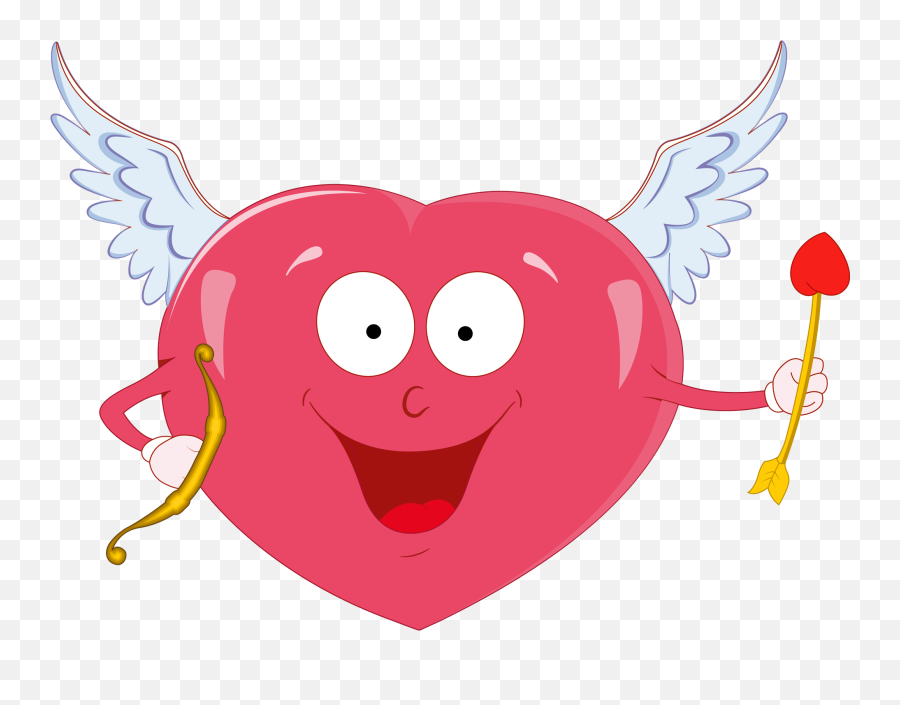 Valentine Heart And Cupid Clipart - Clipart Valentines Cupid Emoji,Cupid Clipart