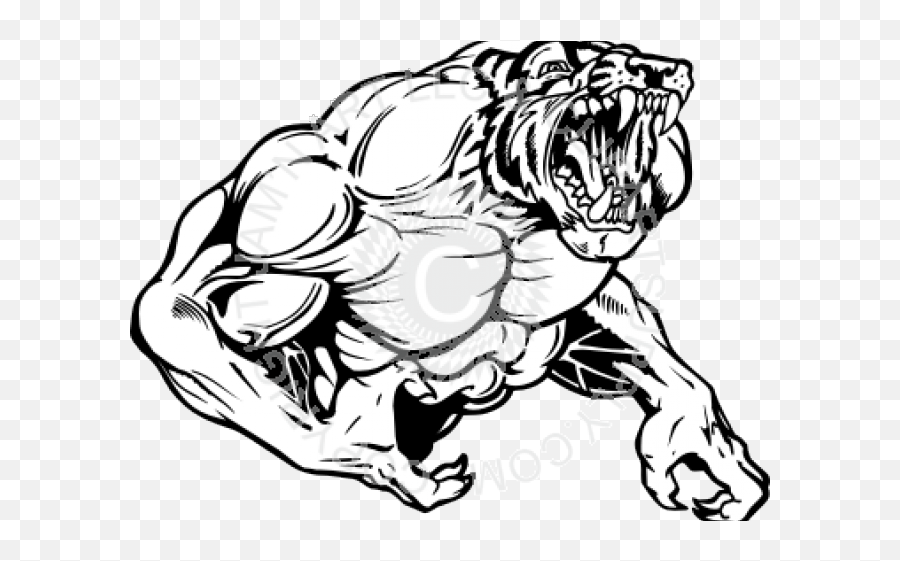 Tiger Clipart Muscle - Auburn Tigers Tiger Muscle Sketch Tiger Sketch Clip Art Emoji,Tiger Clipart