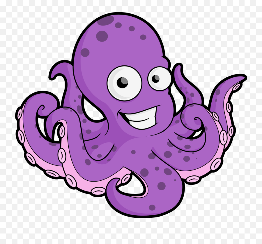 Free Cartoon Octopus Clip Art Vector - Octopus Clipart Png Emoji,Octopus Clipart
