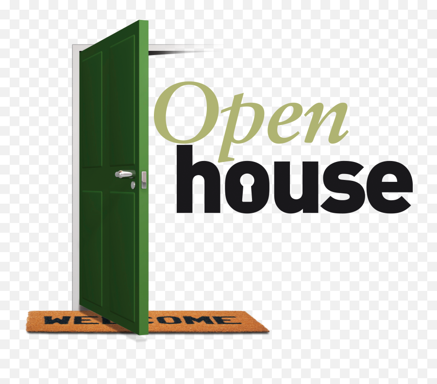 Open Door Clipart Welcome Mat - Green Open House Sign Open House Green Emoji,Door Clipart