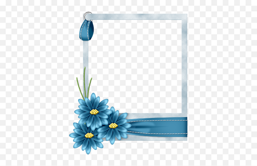 Blue Floral Border Transparent Images - Blue Frame Design Png Emoji,Floral Border Transparent