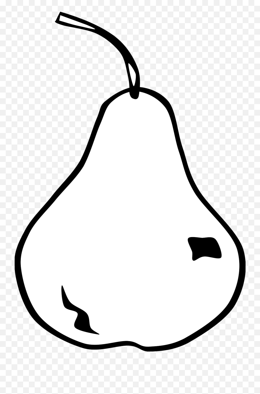 Simple Fruit Pear Transparent Png - Black And White Clip Art Of Fruits Emoji,Pear Clipart