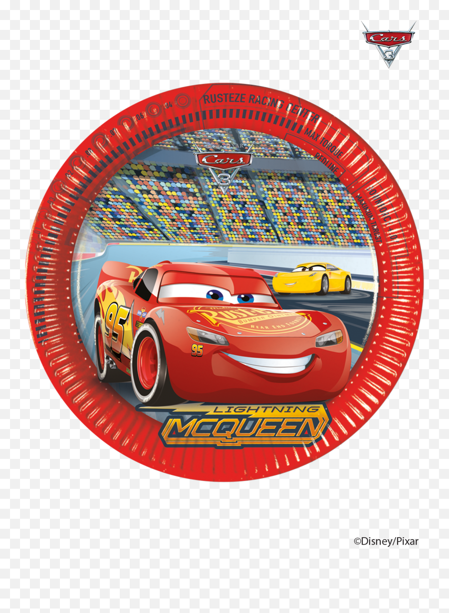 Disney Cars 3 Paper Plates Pack Of 8 Emoji,Disney Cars Png