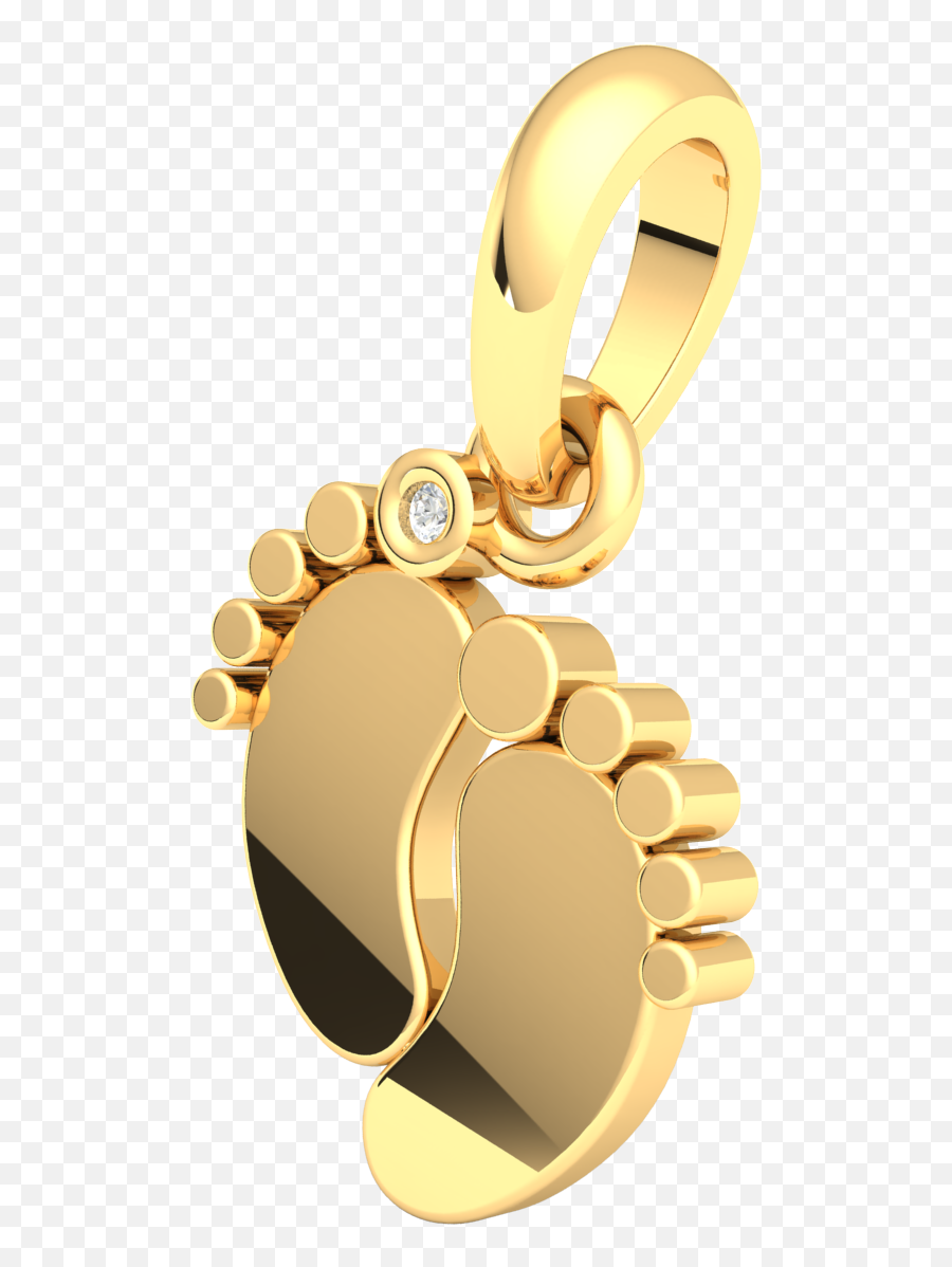 10carat Gold 001ct Round Brilliant Cut Diamond Pendant Emoji,Baby Foot Png