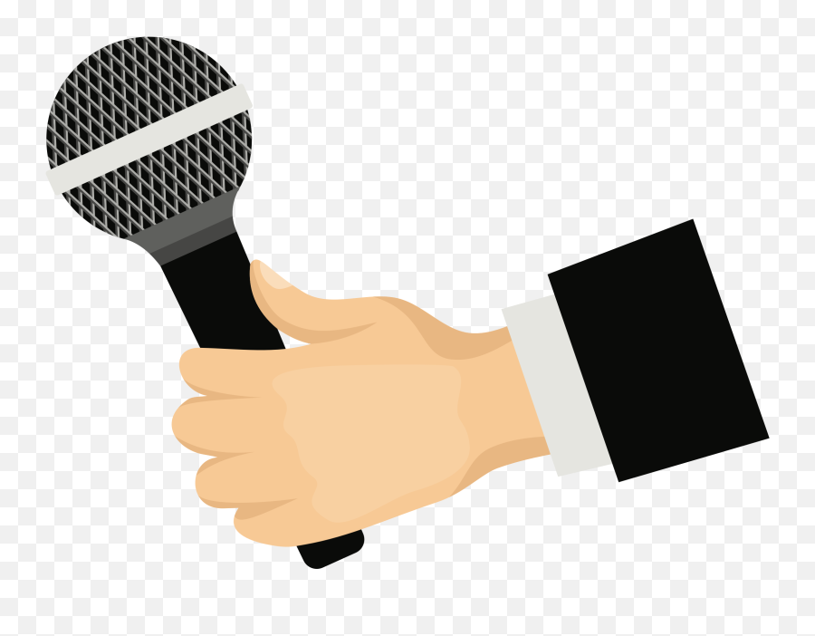 Microphone In Hand Clipart Png Download - Microphone With Microphone With Hand Png Emoji,Hand Clipart