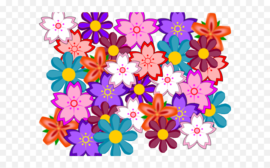 Floral Clipart Collage - Hawaiian Flowers Clip Art Girly Emoji,Hawaiian Flower Clipart