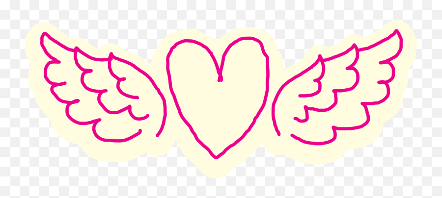 Free Heart Hand Drawn Wing Png With - Girly Emoji,Hand Drawn Heart Png