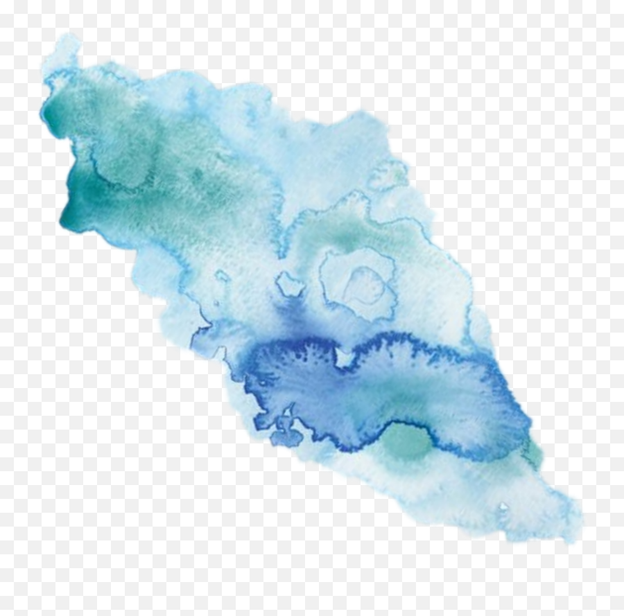 Watercolor Splash Paper Blue Sticker By Myra Frederic - Color Gradient Emoji,Watercolor Splash Png
