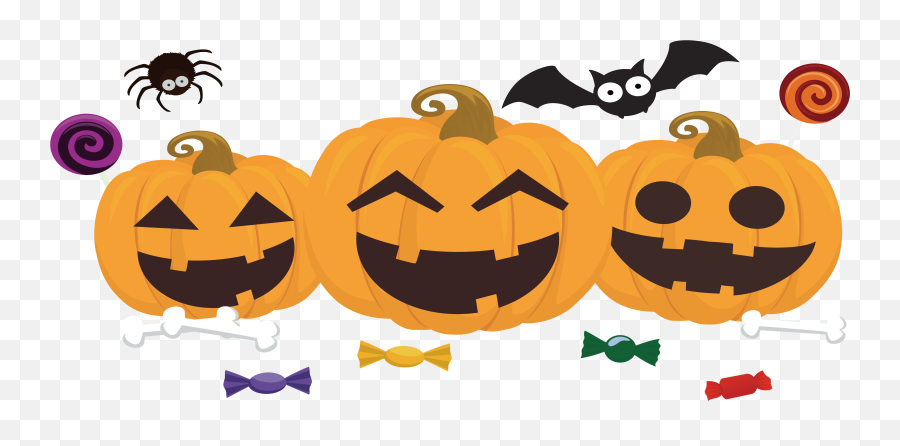 Vector Pumpkins Halloween Candy Jack O Lantern And - Clip Jack O Lanterns Clipart Transparent Background Emoji,Jack O Lantern Clipart