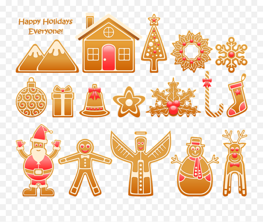 Holiday Clipart Png - Gingerbread Stickers Printable Free Emoji,Holiday Clipart
