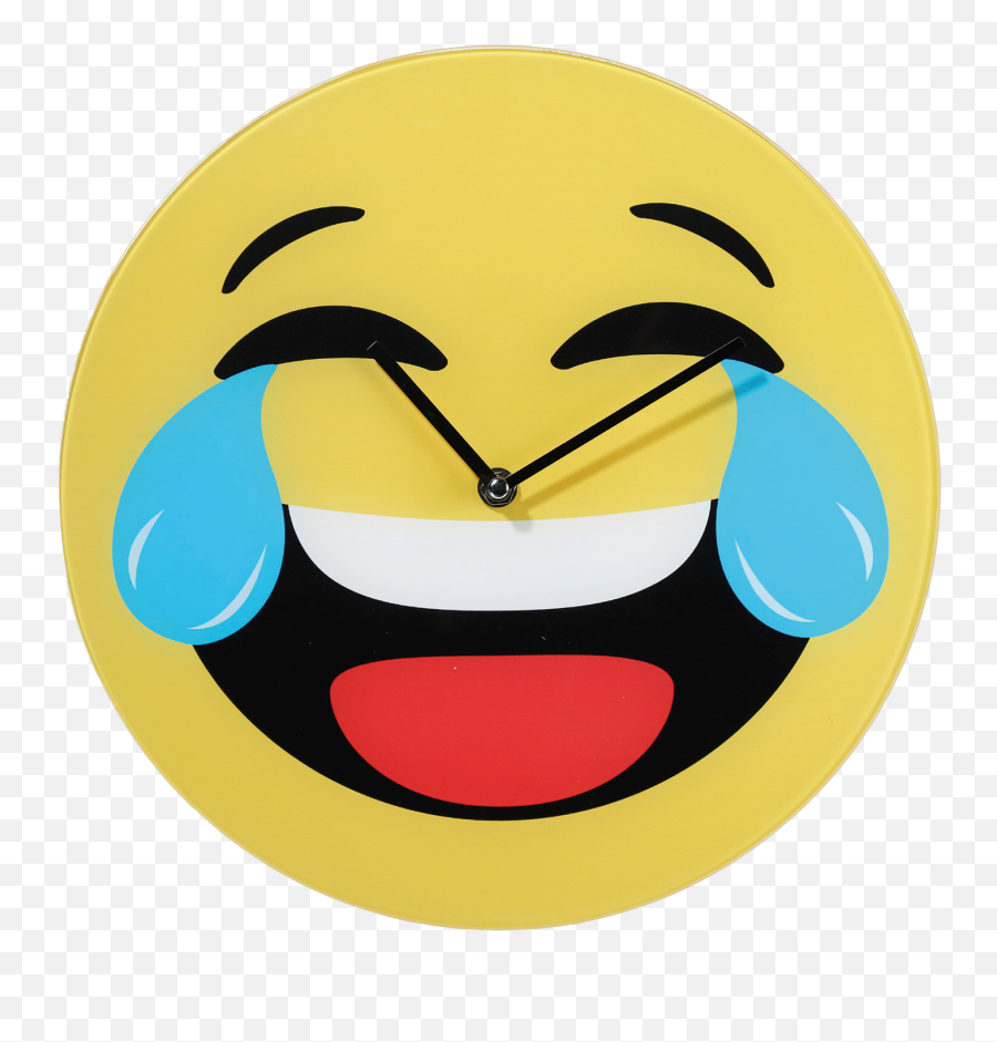 Wall Clock Emoji Laugh - Smiley Pleure De Rire Full Size Wanduhr Emoji,Laugh Emoji Transparent